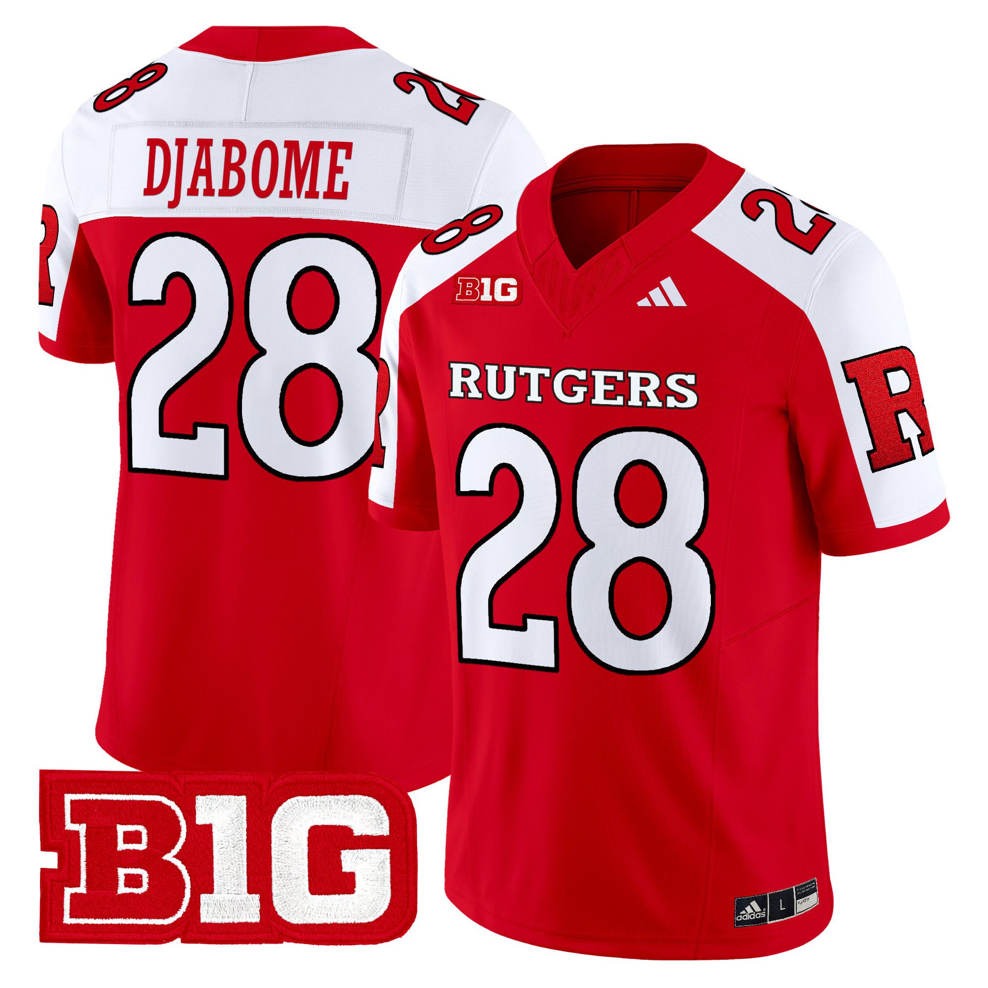 Men Rutgers Scarlet Knights #28 Djabome Red 2024 Vapor Limited NCAA Jersey->customized ncaa jersey->Custom Jersey